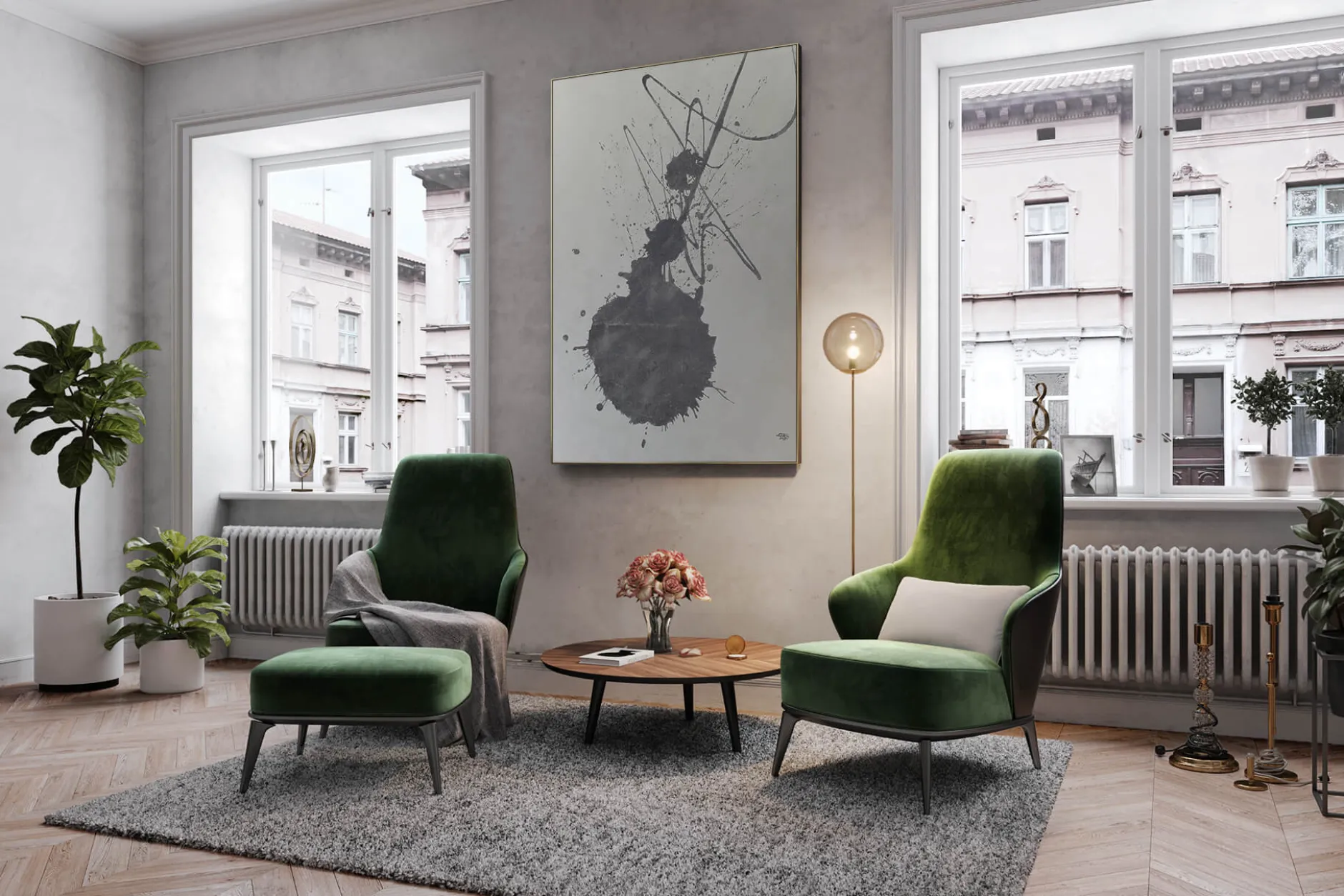 XXL Öl Gemälde 'Silver Sonata' | Handgemaltes Unikat