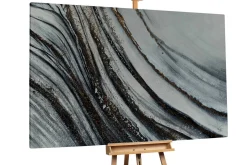 XXL Öl Gemälde 'Silver Streams' | Handgemaltes Unikat