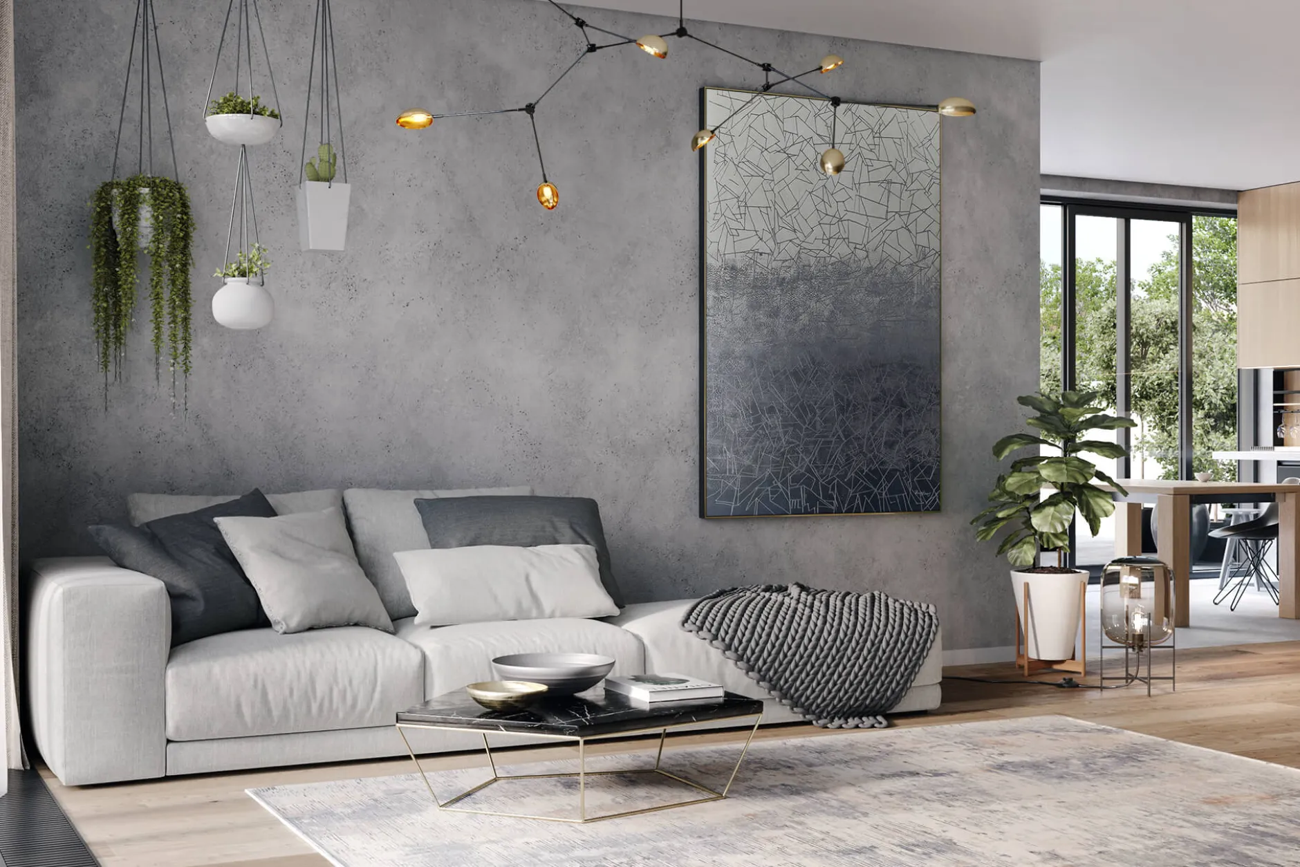 XXL Öl Gemälde 'Silver Symphony' | Handgemaltes Unikat