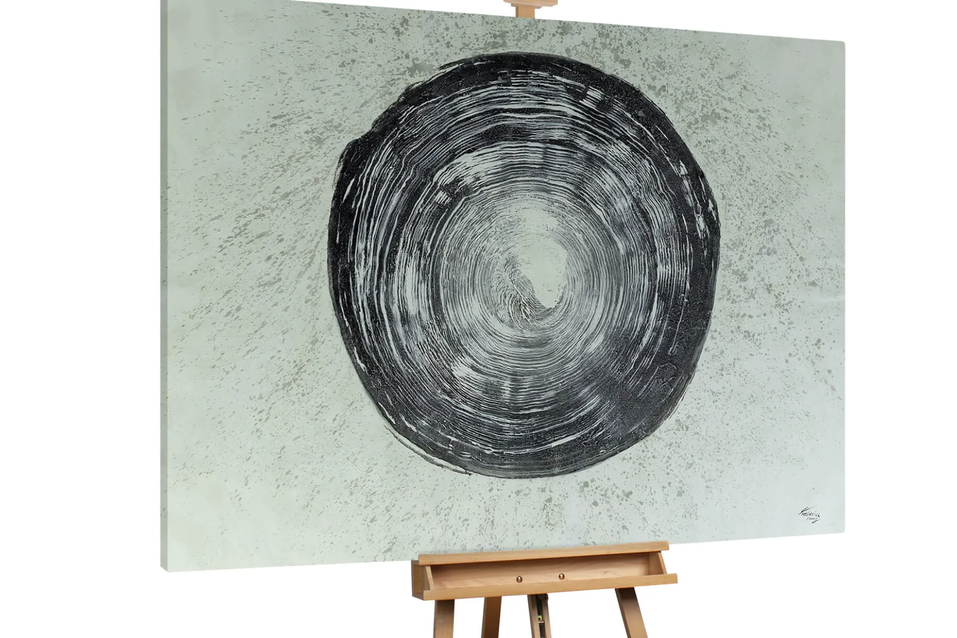 XXL Öl Gemälde 'Silver Tree Trunk' | Handgemaltes Unikat