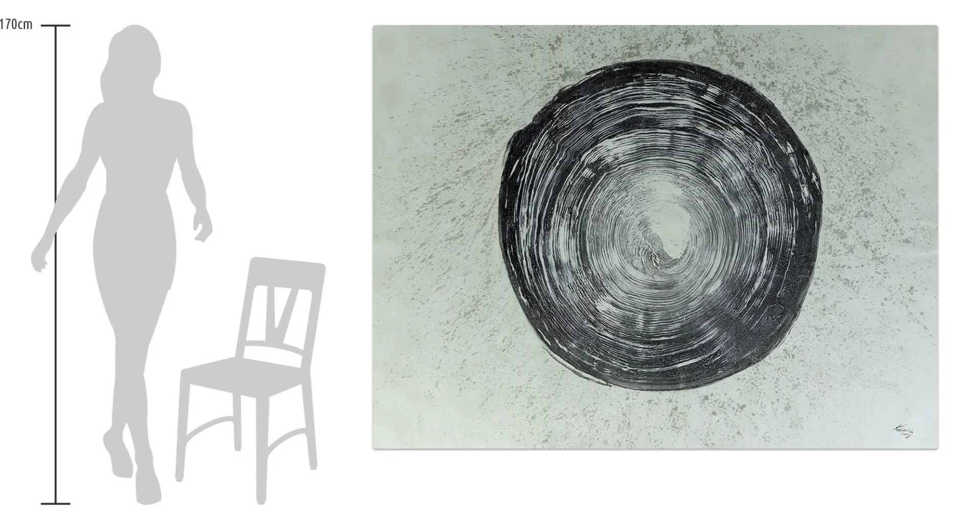 XXL Öl Gemälde 'Silver Tree Trunk' | Handgemaltes Unikat