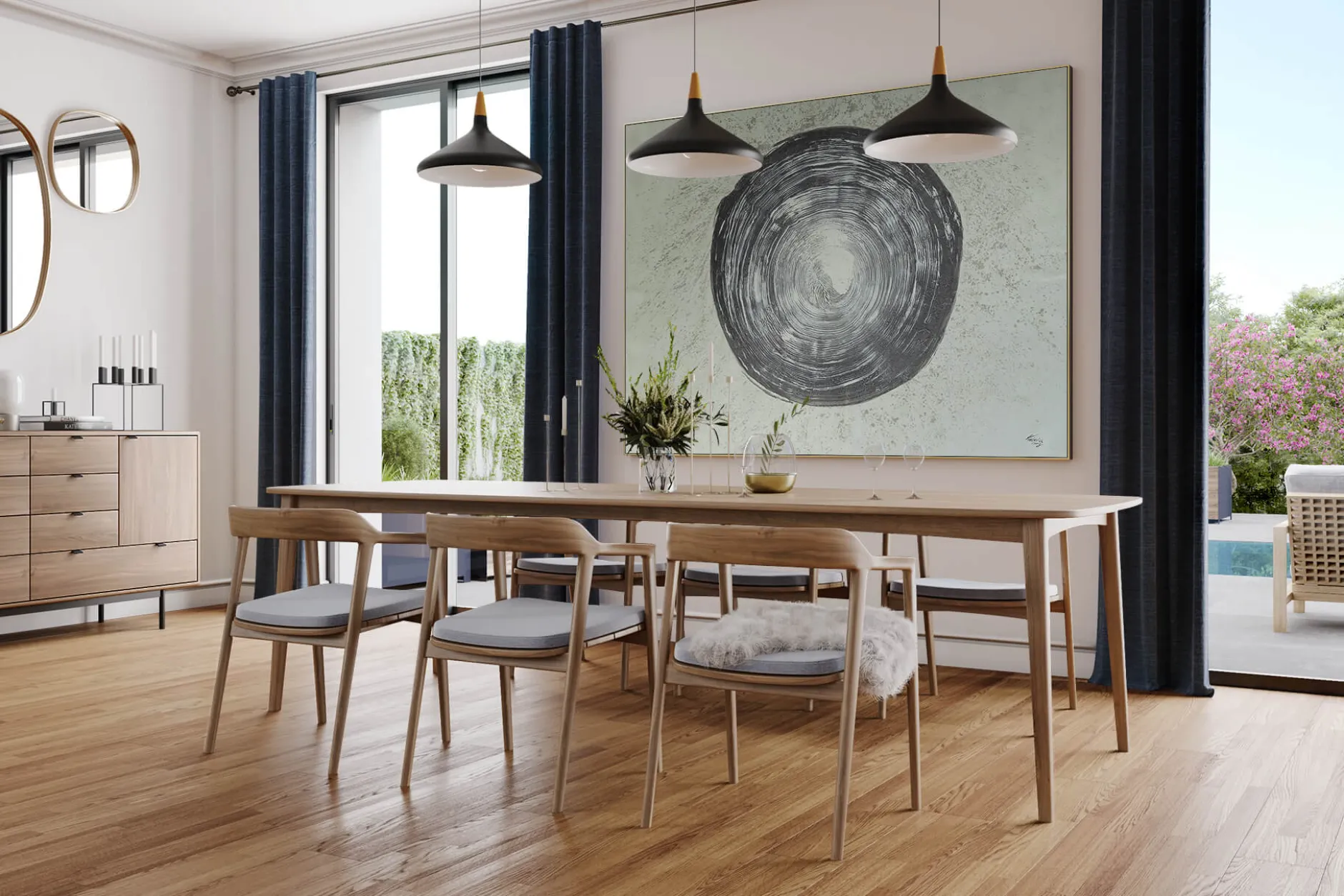 XXL Öl Gemälde 'Silver Tree Trunk' | Handgemaltes Unikat