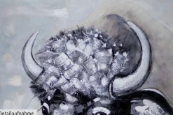 XXL Öl Gemälde 'Snow-covered Bison' | Handgemaltes Unikat