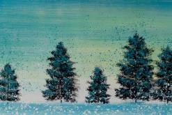 XXL Öl Gemälde 'Snowy Turquoise' | Handgemaltes Unikat