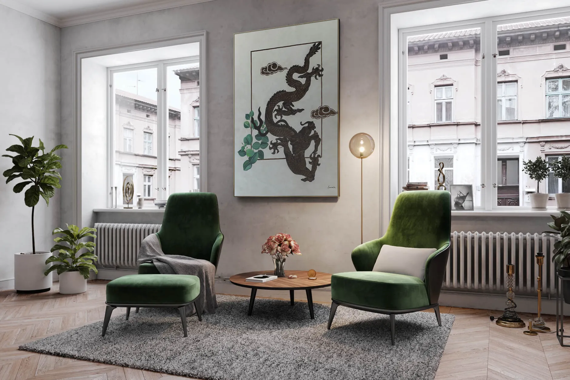 XXL Öl Gemälde 'Soul of the Dragon' | Handgemaltes Unikat