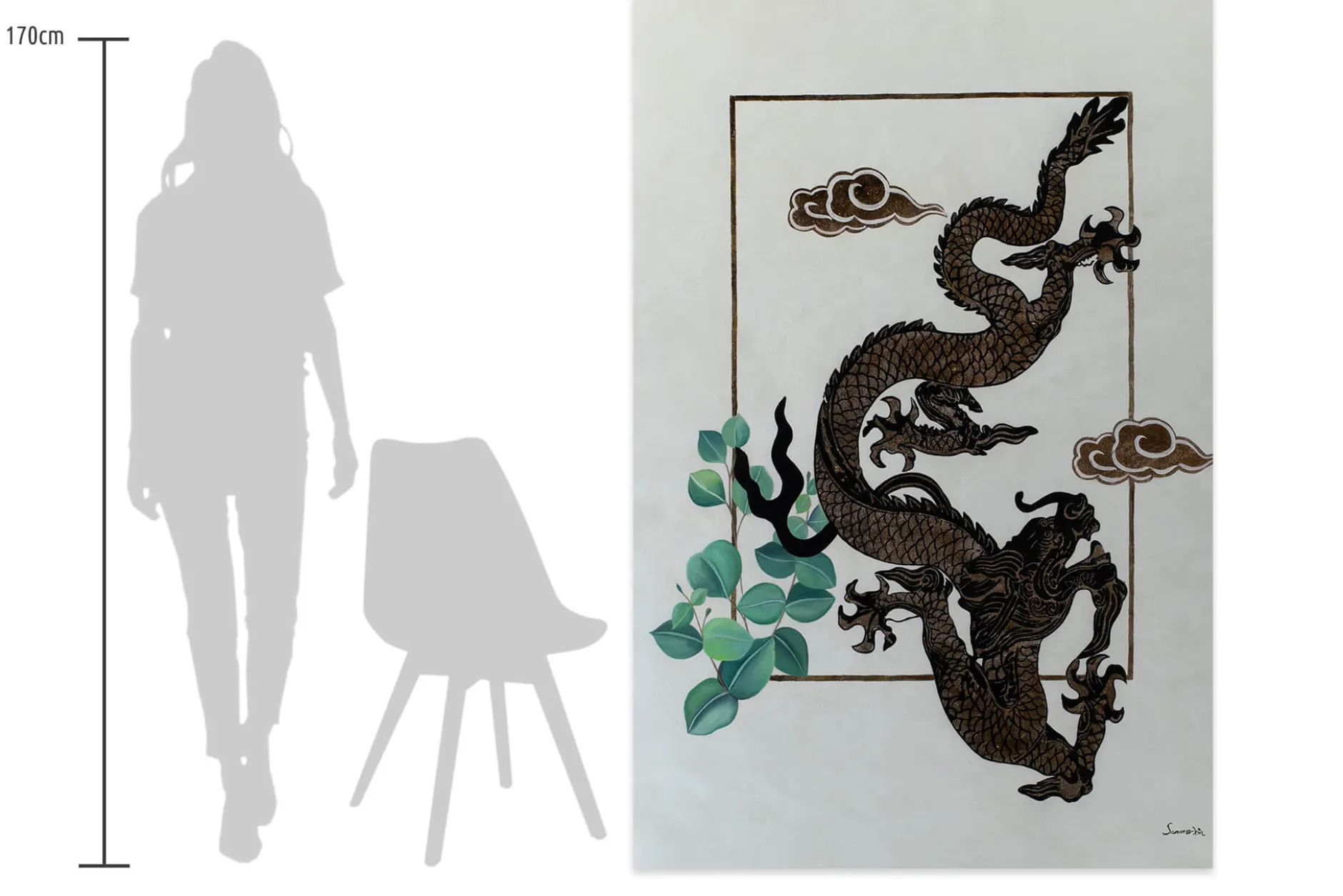 XXL Öl Gemälde 'Soul of the Dragon' | Handgemaltes Unikat