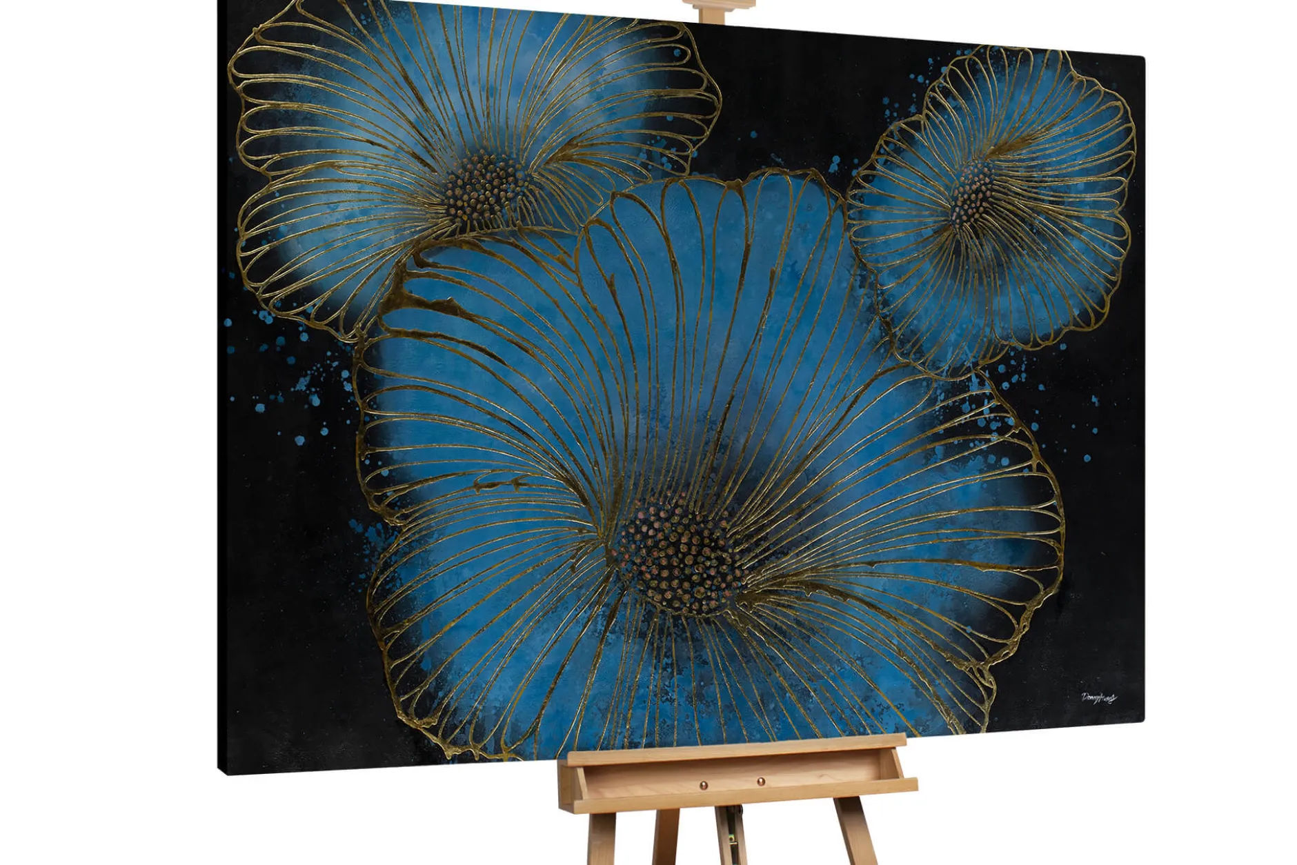 XXL Öl Gemälde 'Space Flowers' | Handgemaltes Unikat