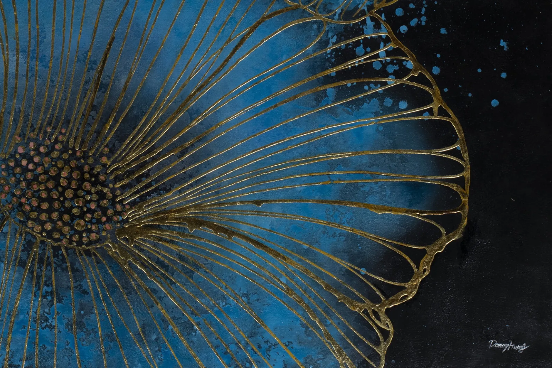 XXL Öl Gemälde 'Space Flowers' | Handgemaltes Unikat