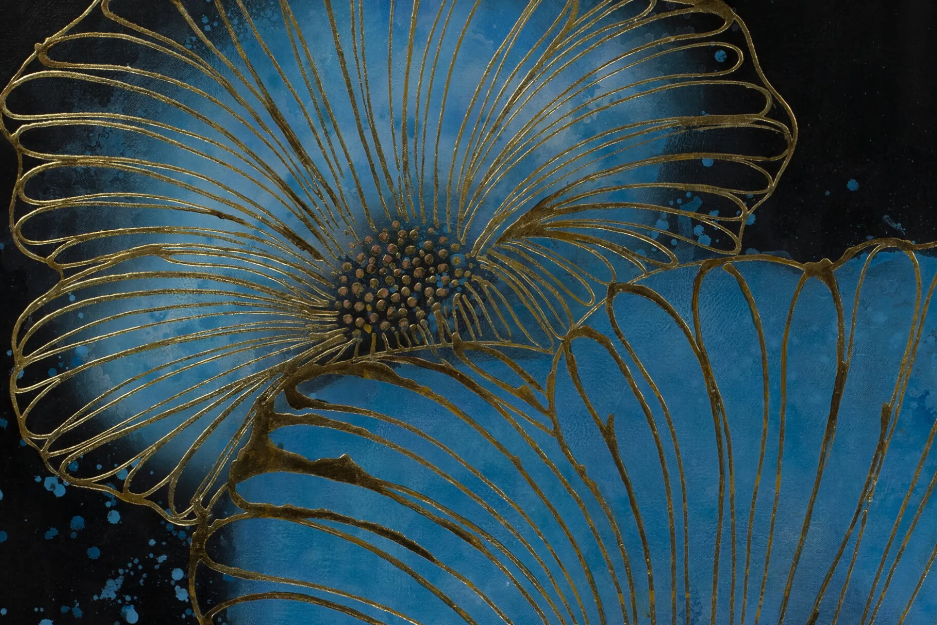XXL Öl Gemälde 'Space Flowers' | Handgemaltes Unikat