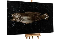 XXL Öl Gemälde 'Sparkling Fish' | Handgemaltes Unikat