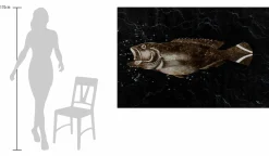 XXL Öl Gemälde 'Sparkling Fish' | Handgemaltes Unikat