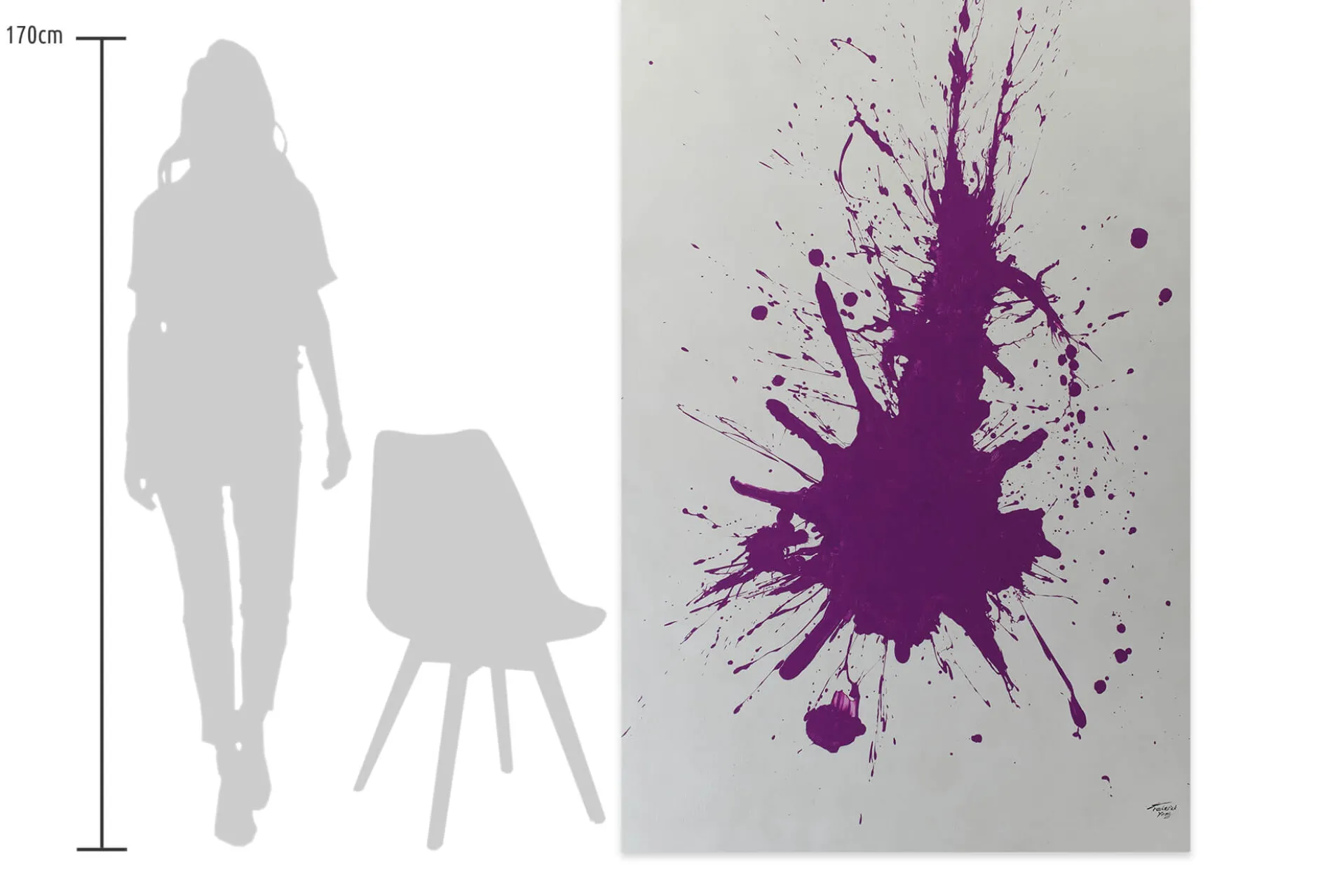 XXL Öl Gemälde 'Splash of Purple' | Handgemaltes Unikat