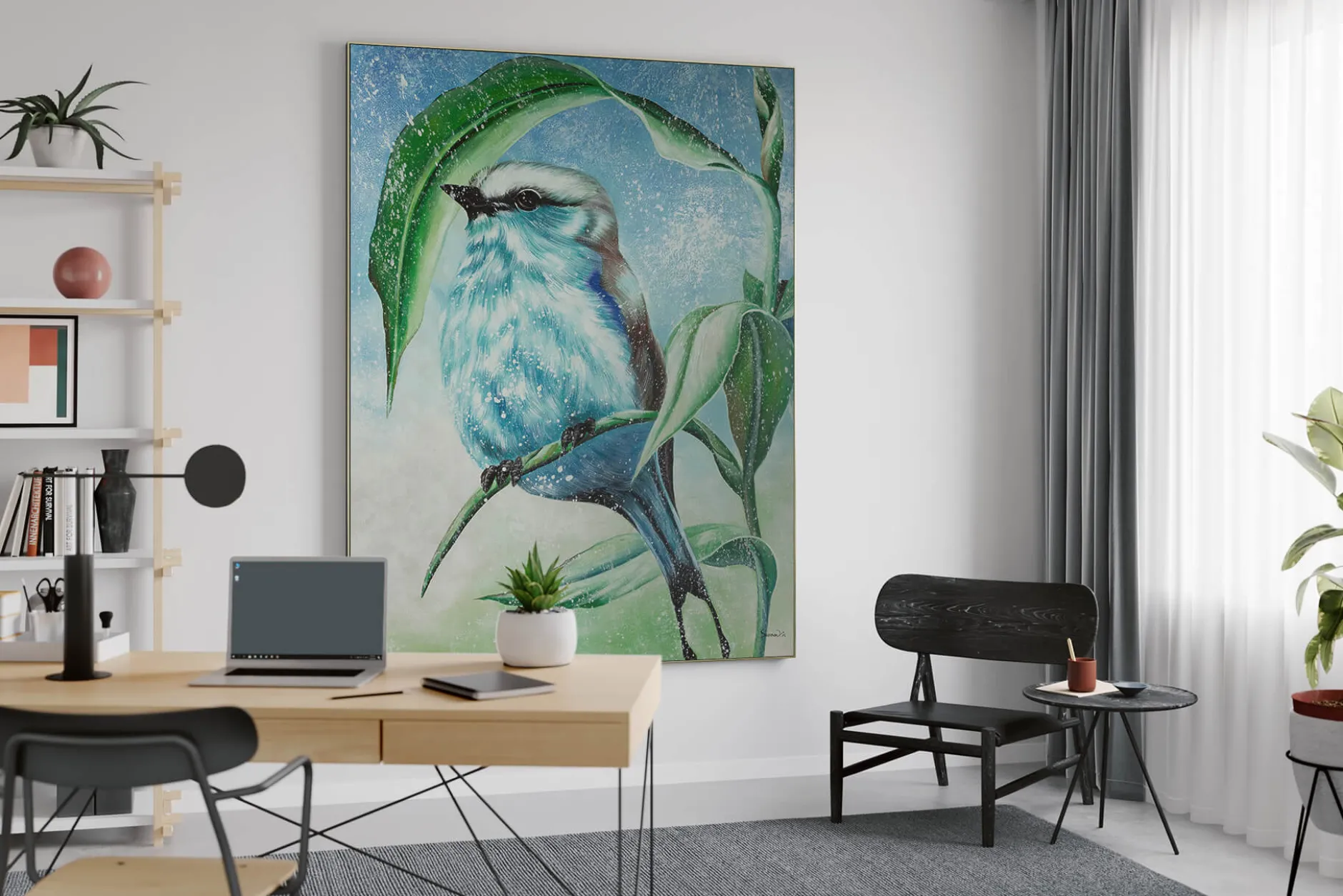 XXL Öl Gemälde 'Spring Chirping' | Handgemaltes Unikat