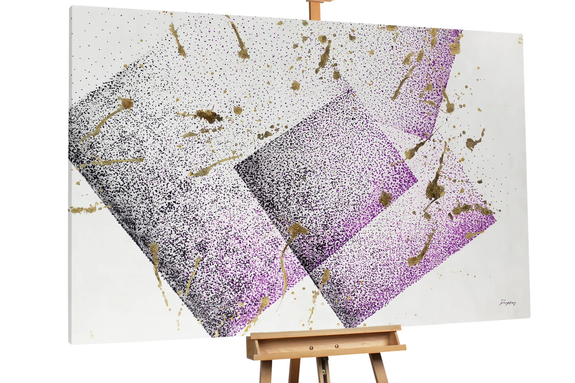 XXL Öl Gemälde 'Squares in Purple' | Handgemaltes Unikat