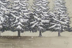XXL Öl Gemälde 'Stiller Winterwald' | Handgemaltes Unikat