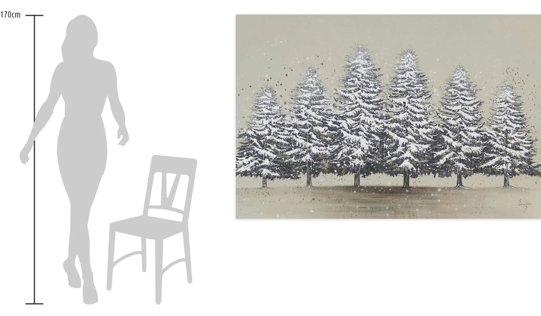XXL Öl Gemälde 'Stiller Winterwald' | Handgemaltes Unikat