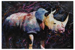 XXL Öl Gemälde 'Stolzes Rhino' | Handgemaltes Unikat