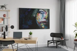 XXL Öl Gemälde 'Street Art Face' | Handgemaltes Unikat
