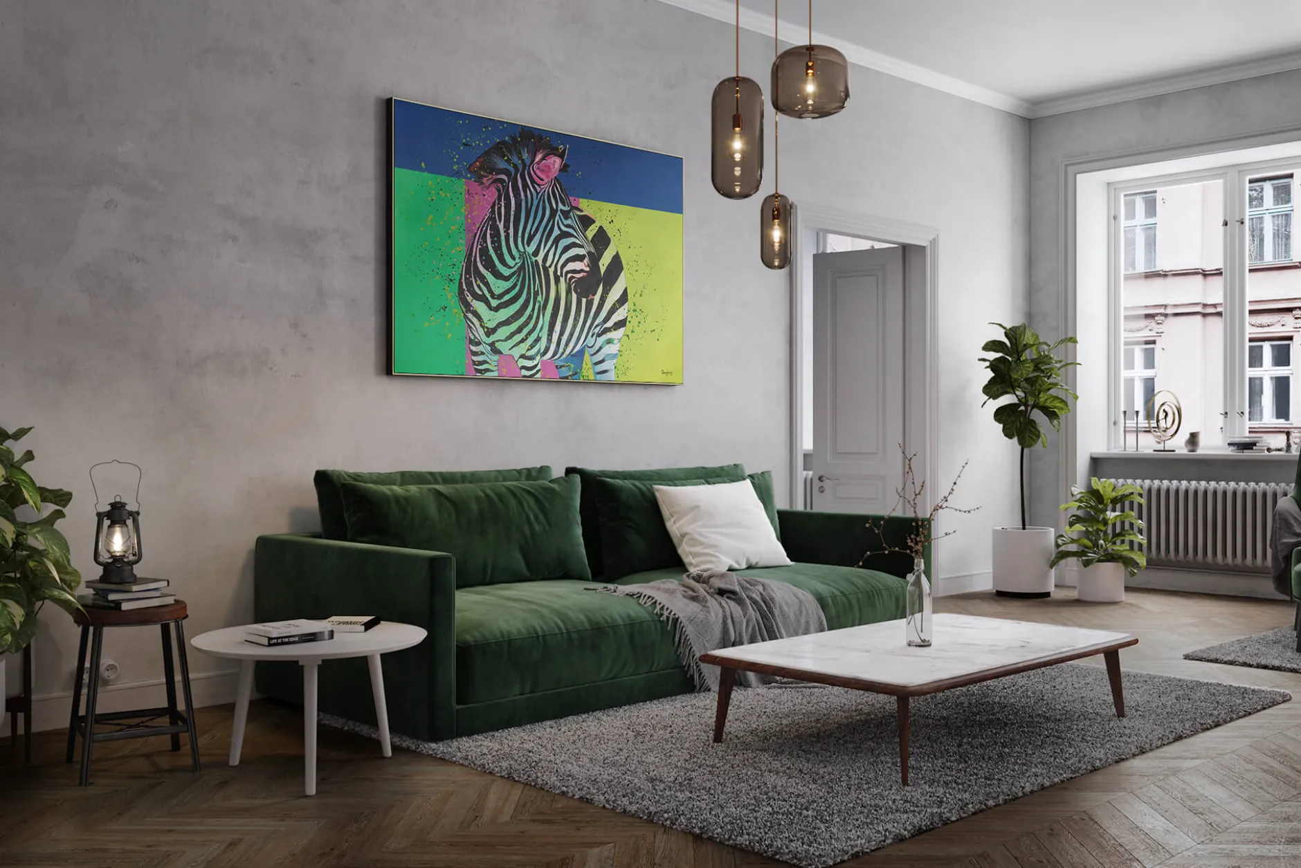 XXL Öl Gemälde 'Striped in Colors' | Handgemaltes Unikat