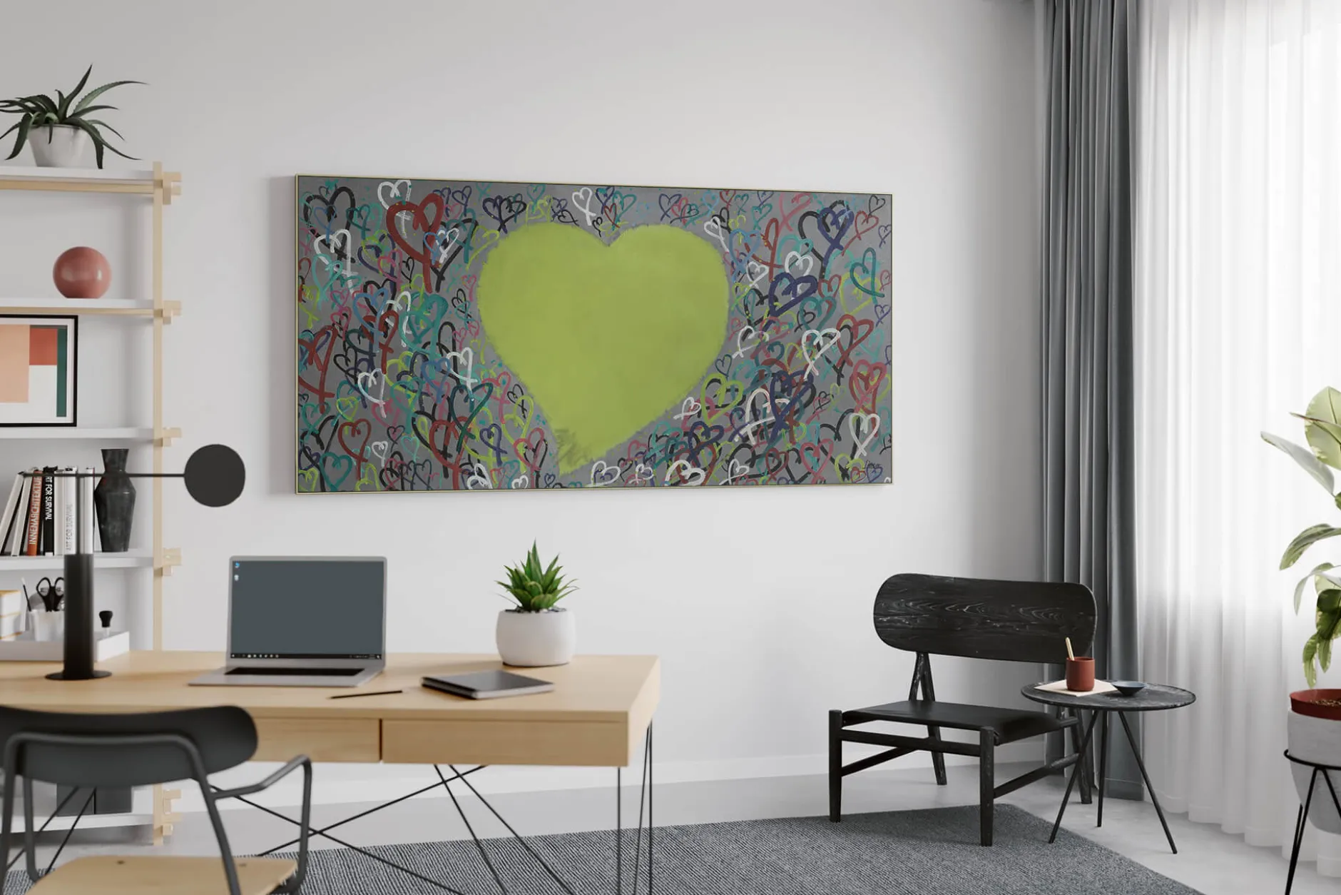 XXL Öl Gemälde 'Strong Heart' | Handgemaltes Unikat