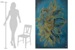 XXL Öl Gemälde 'Sunflower Engraving' | Handgemaltes Unikat