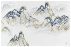 XXL Öl Gemälde 'Sunlit Mountains' | Handgemaltes Unikat