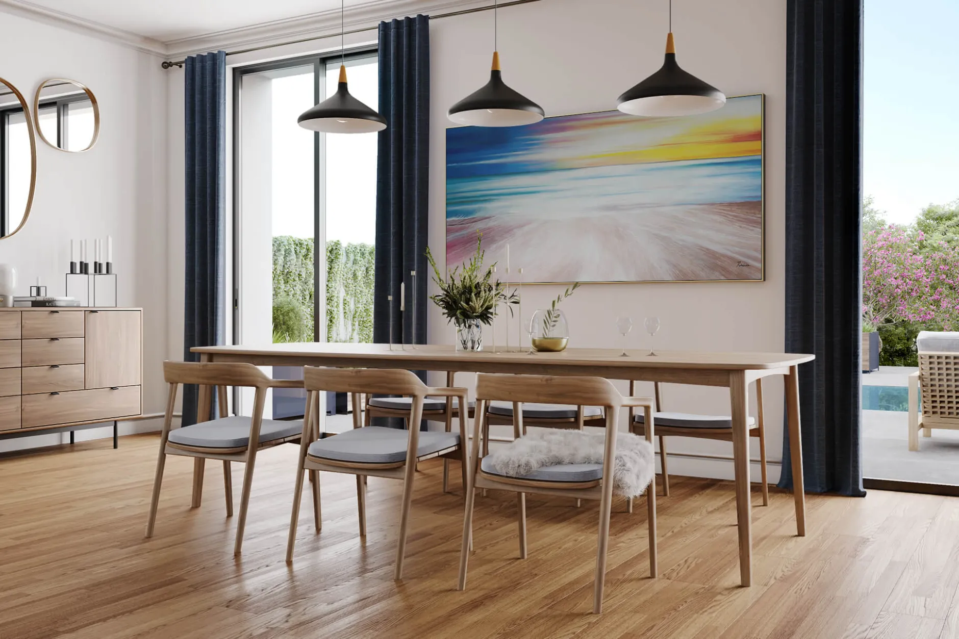 XXL Öl Gemälde 'Sunset by the Beach' | Handgemaltes Unikat
