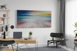 XXL Öl Gemälde 'Sunset by the Beach' | Handgemaltes Unikat