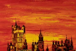 XXL Öl Gemälde 'Sunset over London' | Handgemaltes Unikat