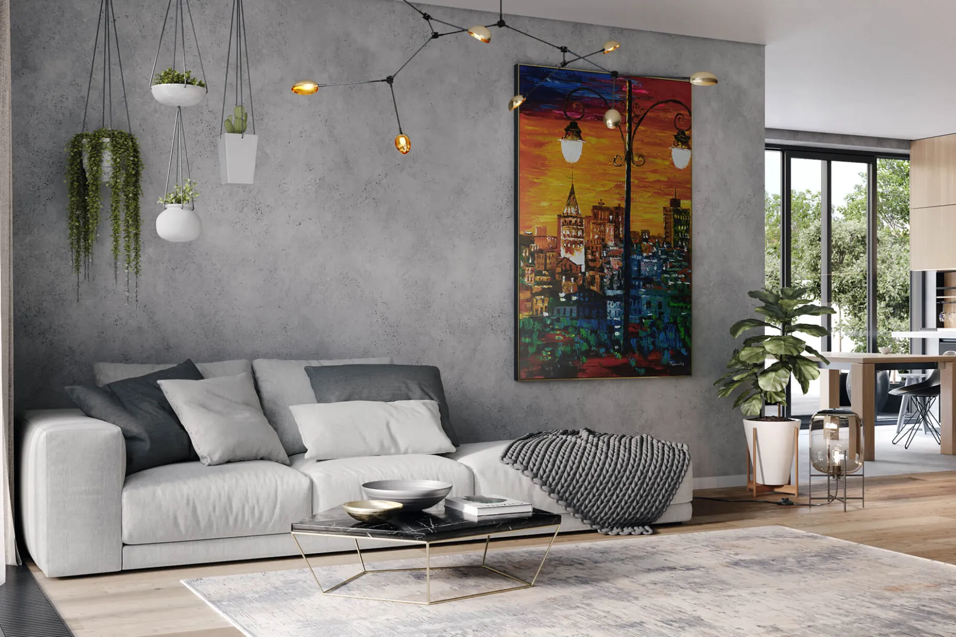 XXL Öl Gemälde 'Sunset Palette' | Handgemaltes Unikat