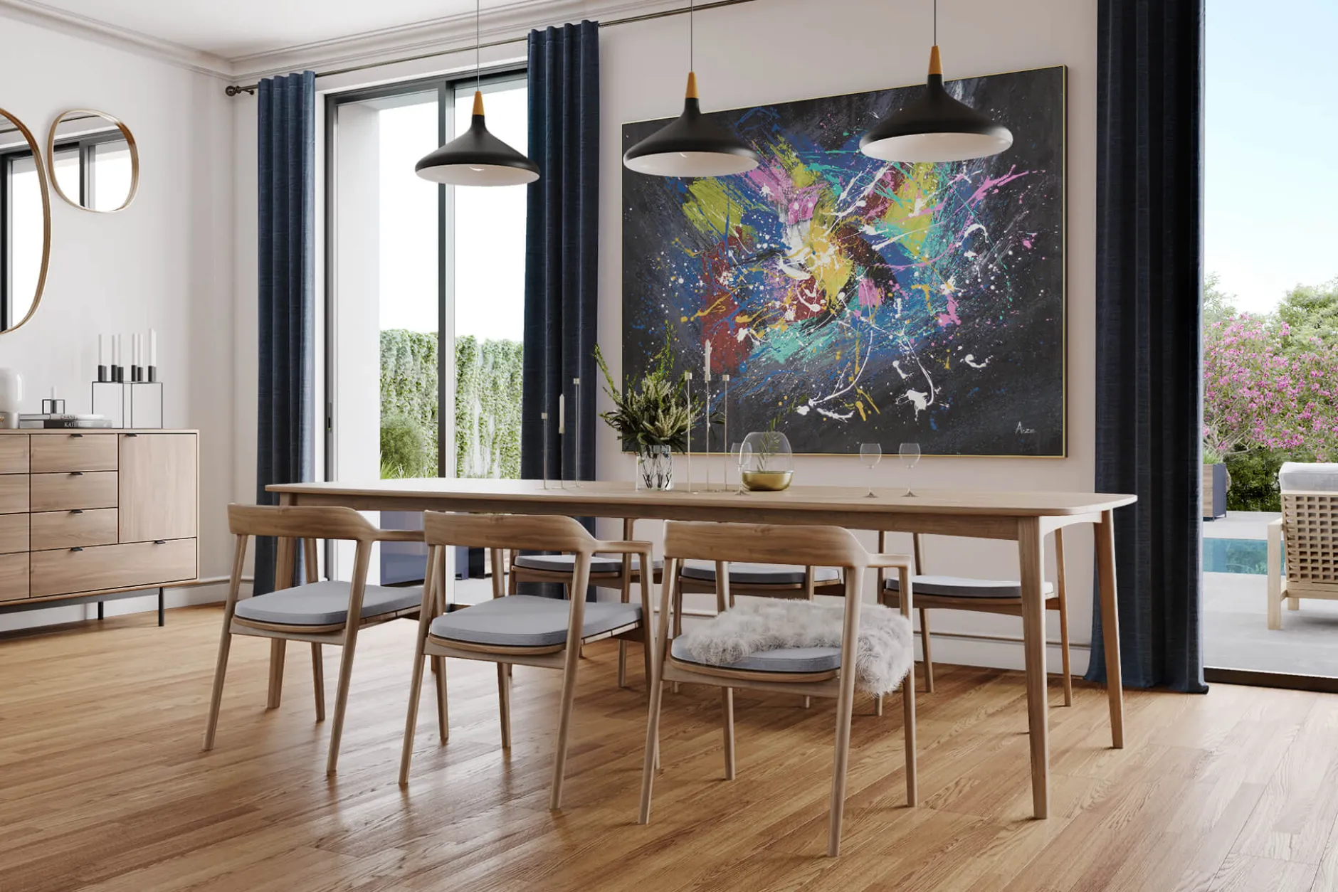 XXL Öl Gemälde 'Super Nova' | Handgemaltes Unikat