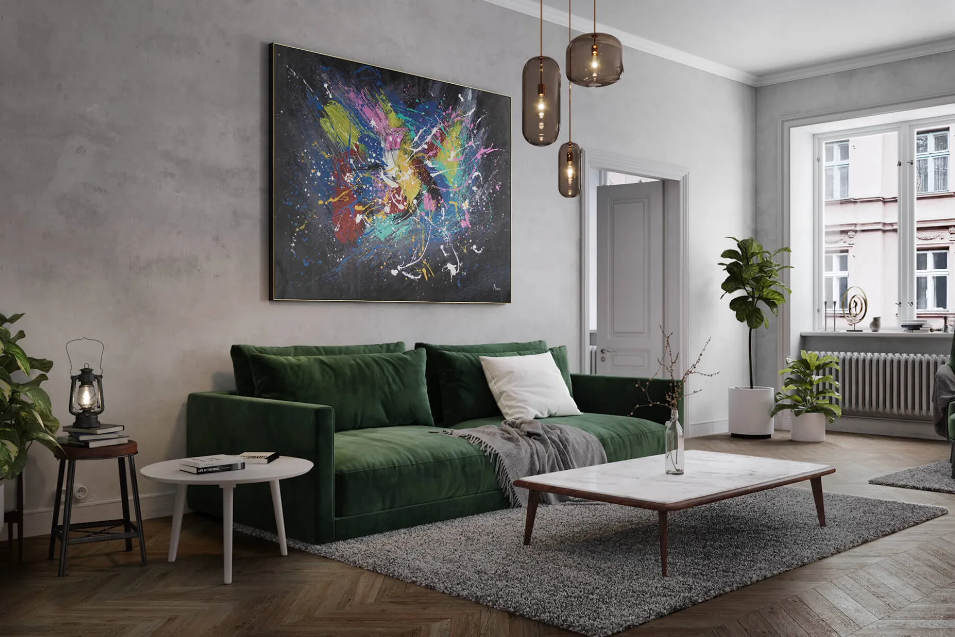 XXL Öl Gemälde 'Super Nova' | Handgemaltes Unikat