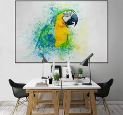 XXL Öl Gemälde 'Talking parrot' | Handgemaltes Unikat