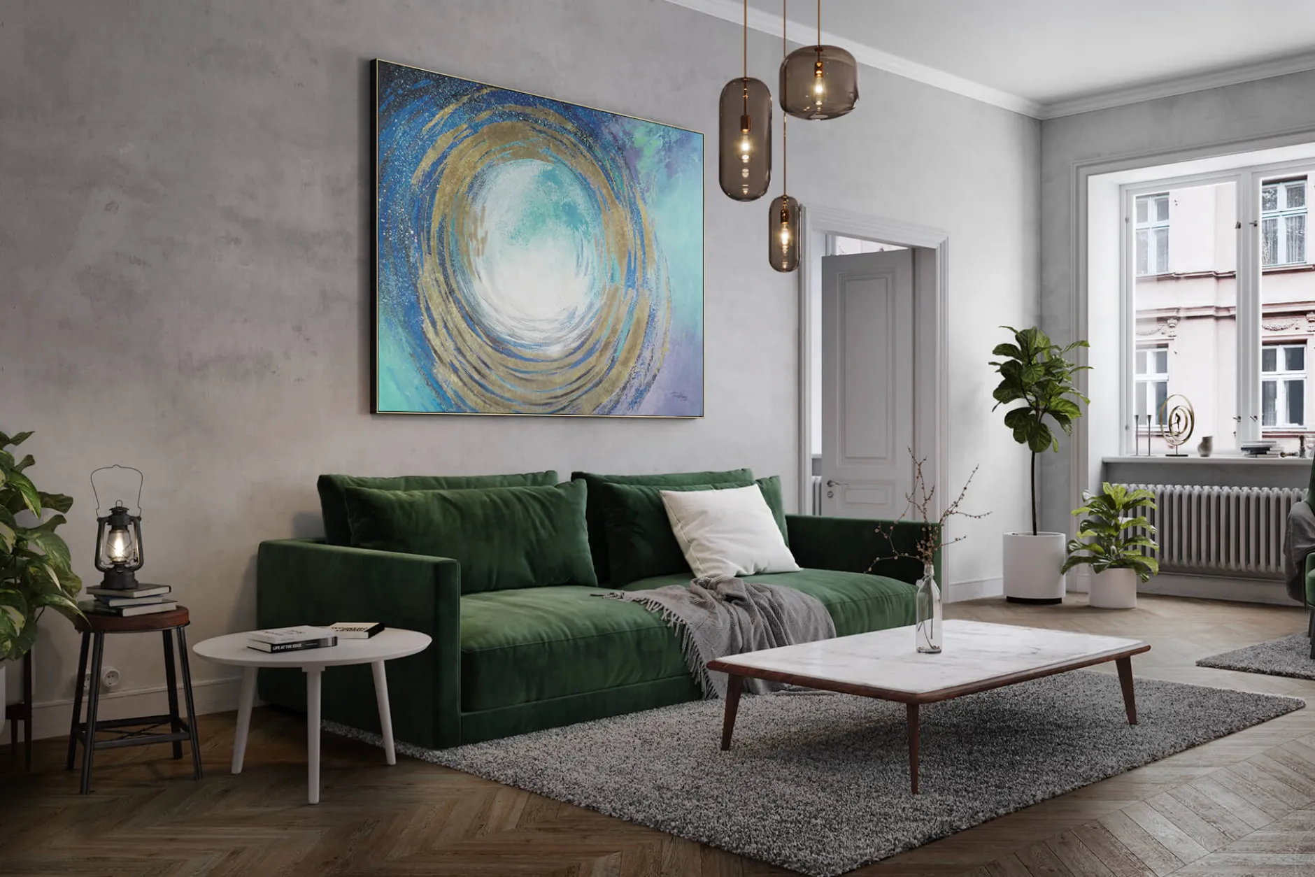 XXL Öl Gemälde 'Tantalising Whirlpool' | Handgemaltes Unikat