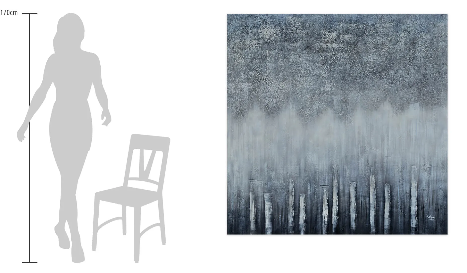 XXL Öl Gemälde 'Tanz durch den Regen' | Handgemaltes Unikat