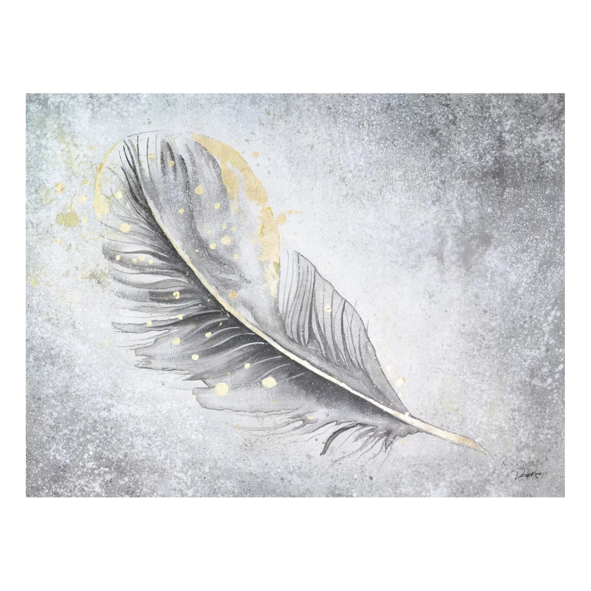 XXL Öl Gemälde 'Tearaway Feather' | Handgemaltes Unikat