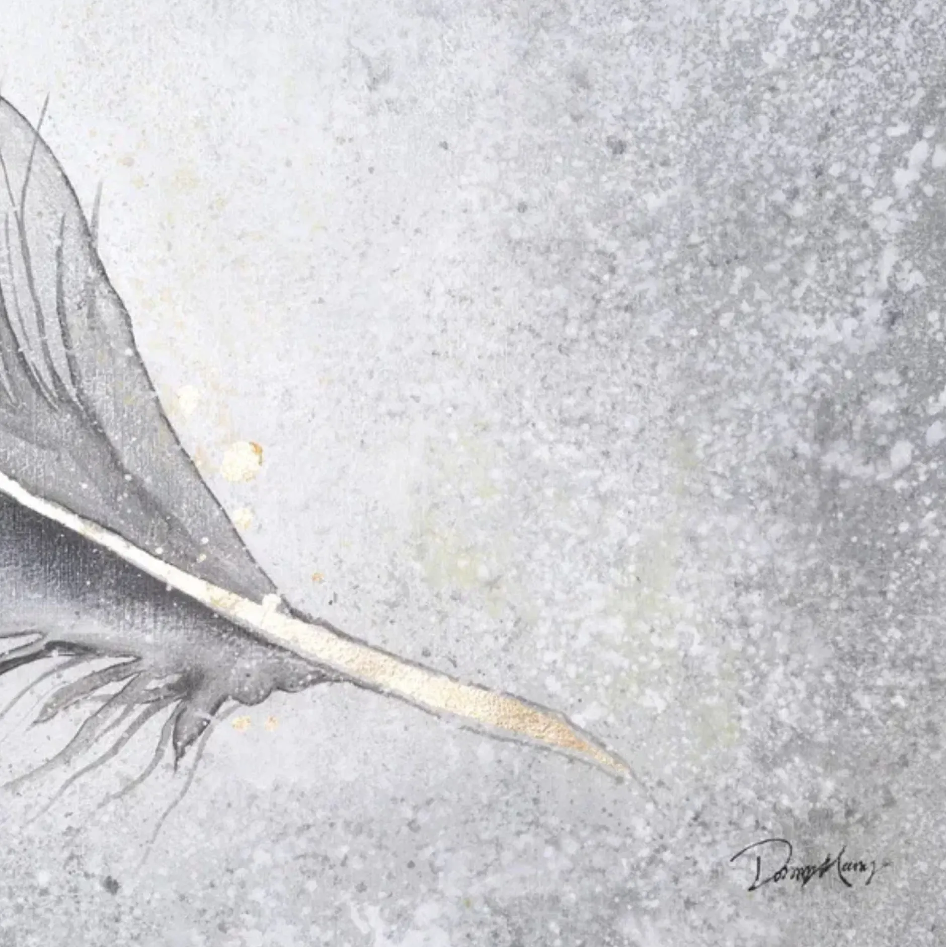 XXL Öl Gemälde 'Tearaway Feather' | Handgemaltes Unikat