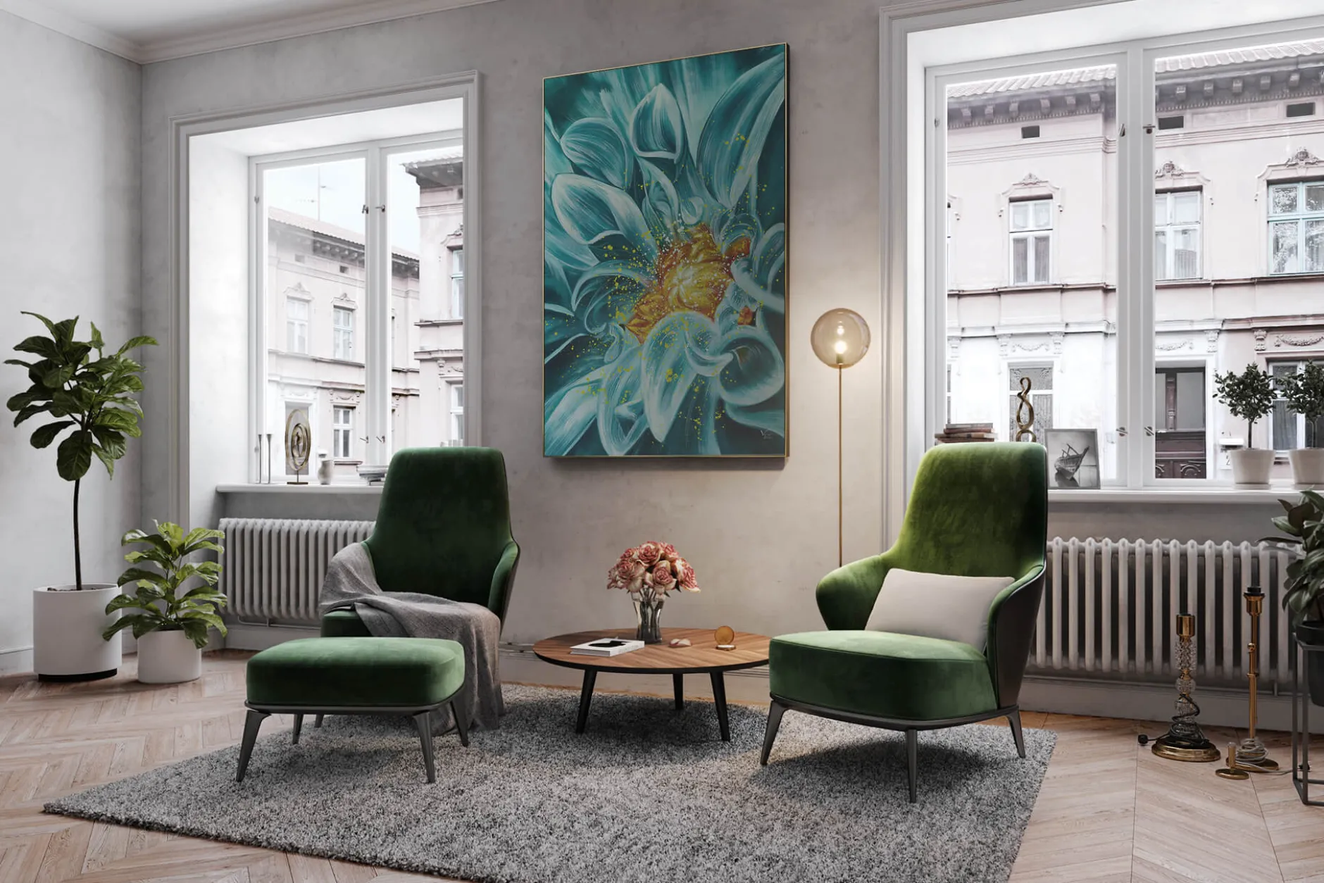 XXL Öl Gemälde 'Tempting Blossom' | Handgemaltes Unikat