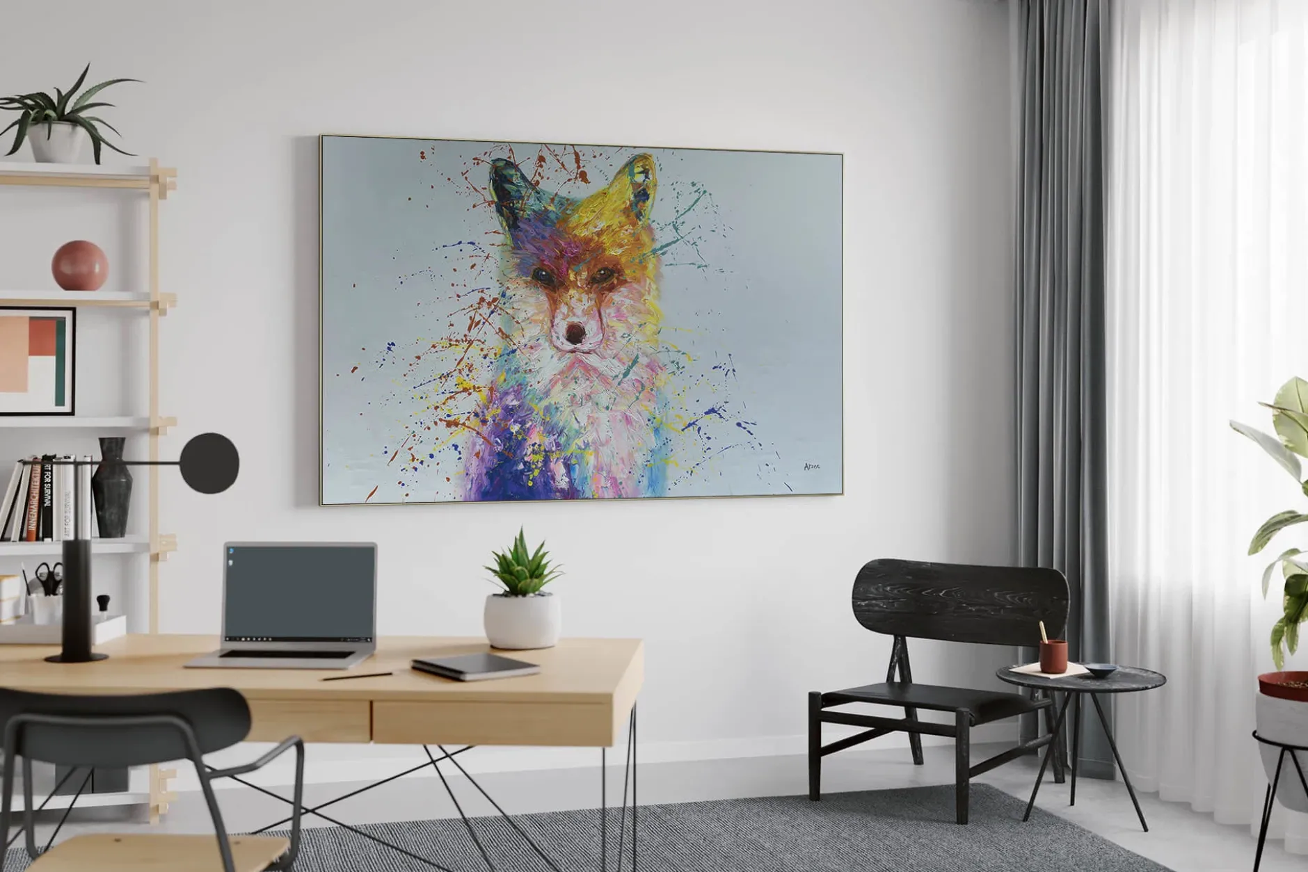 XXL Öl Gemälde 'The Fox's Colours' | Handgemaltes Unikat
