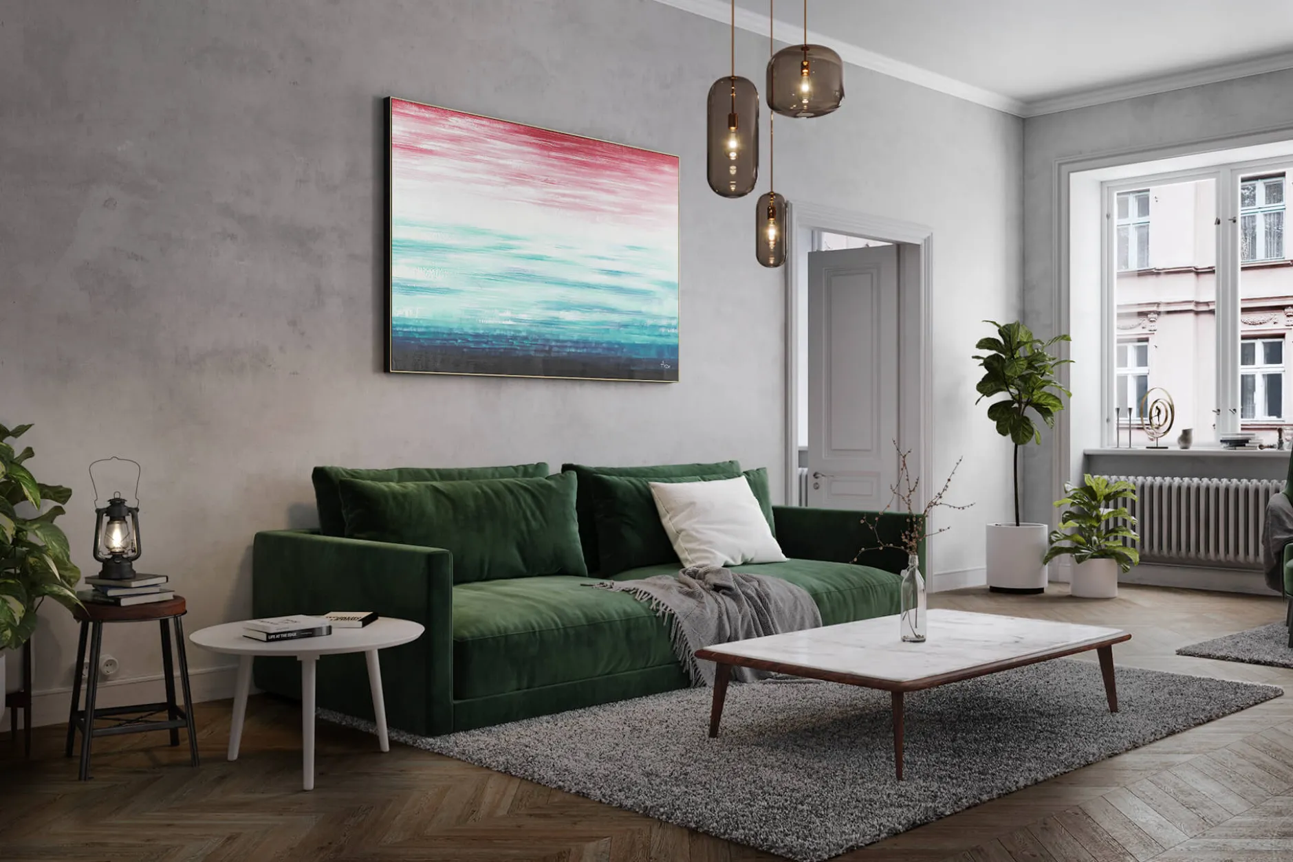 XXL Öl Gemälde 'The Horizon's Hue' | Handgemaltes Unikat