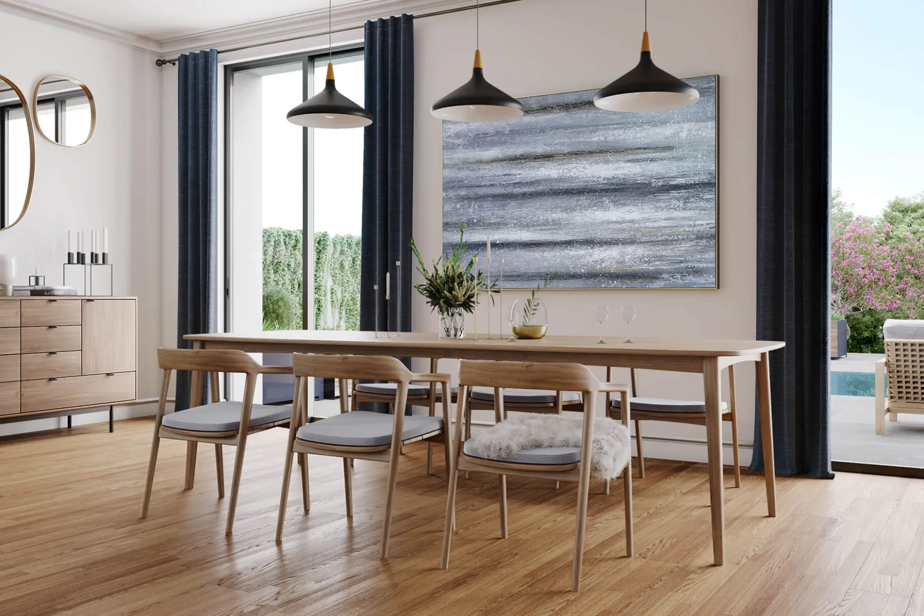 XXL Öl Gemälde 'The Silver Beam' | Handgemaltes Unikat