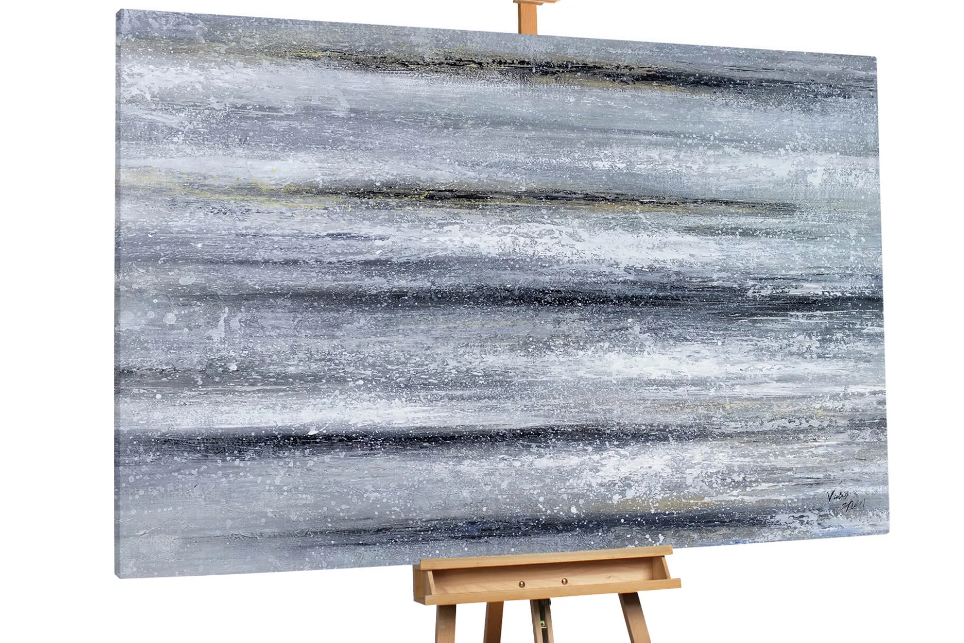 XXL Öl Gemälde 'The Silver Beam' | Handgemaltes Unikat