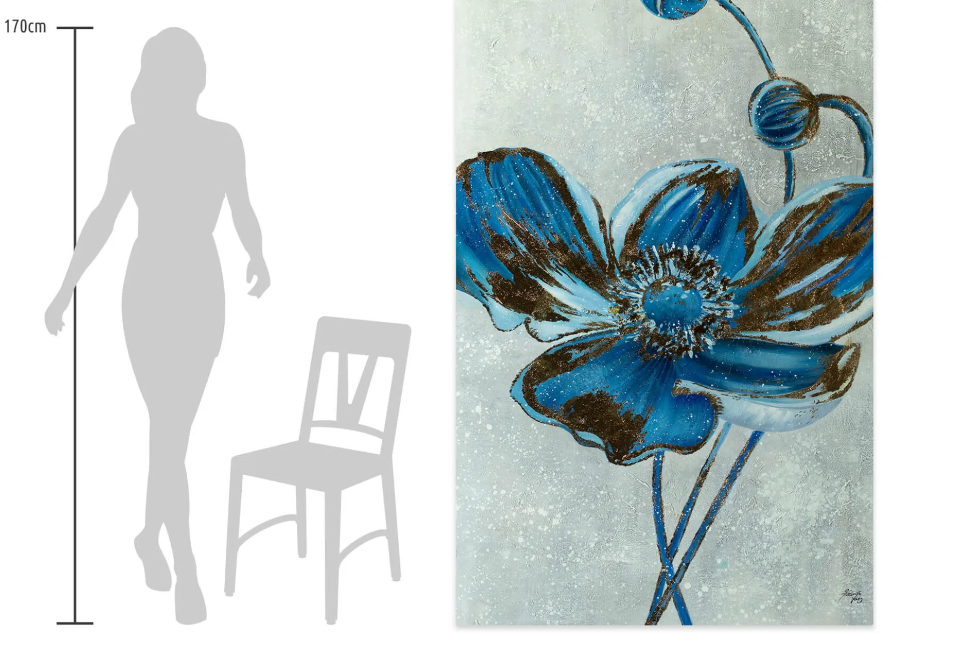 XXL Öl Gemälde 'The Unfolded Flower' | Handgemaltes Unikat