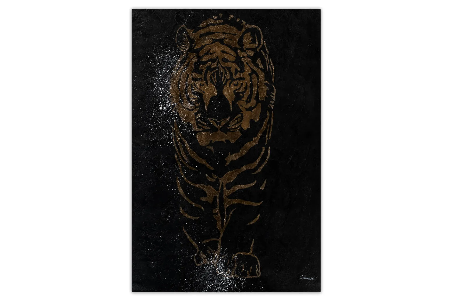 XXL Öl Gemälde 'Tiger der Nacht' | Handgemaltes Unikat