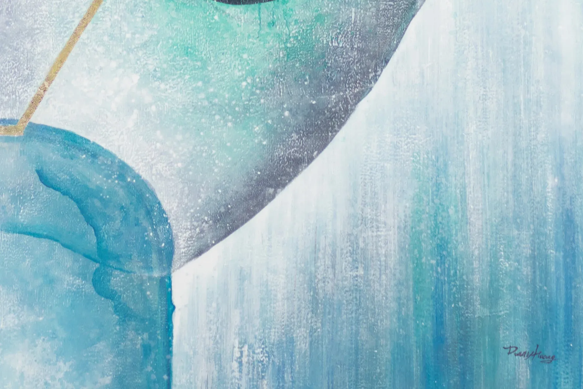 XXL Öl Gemälde 'Touching Blue' | Handgemaltes Unikat