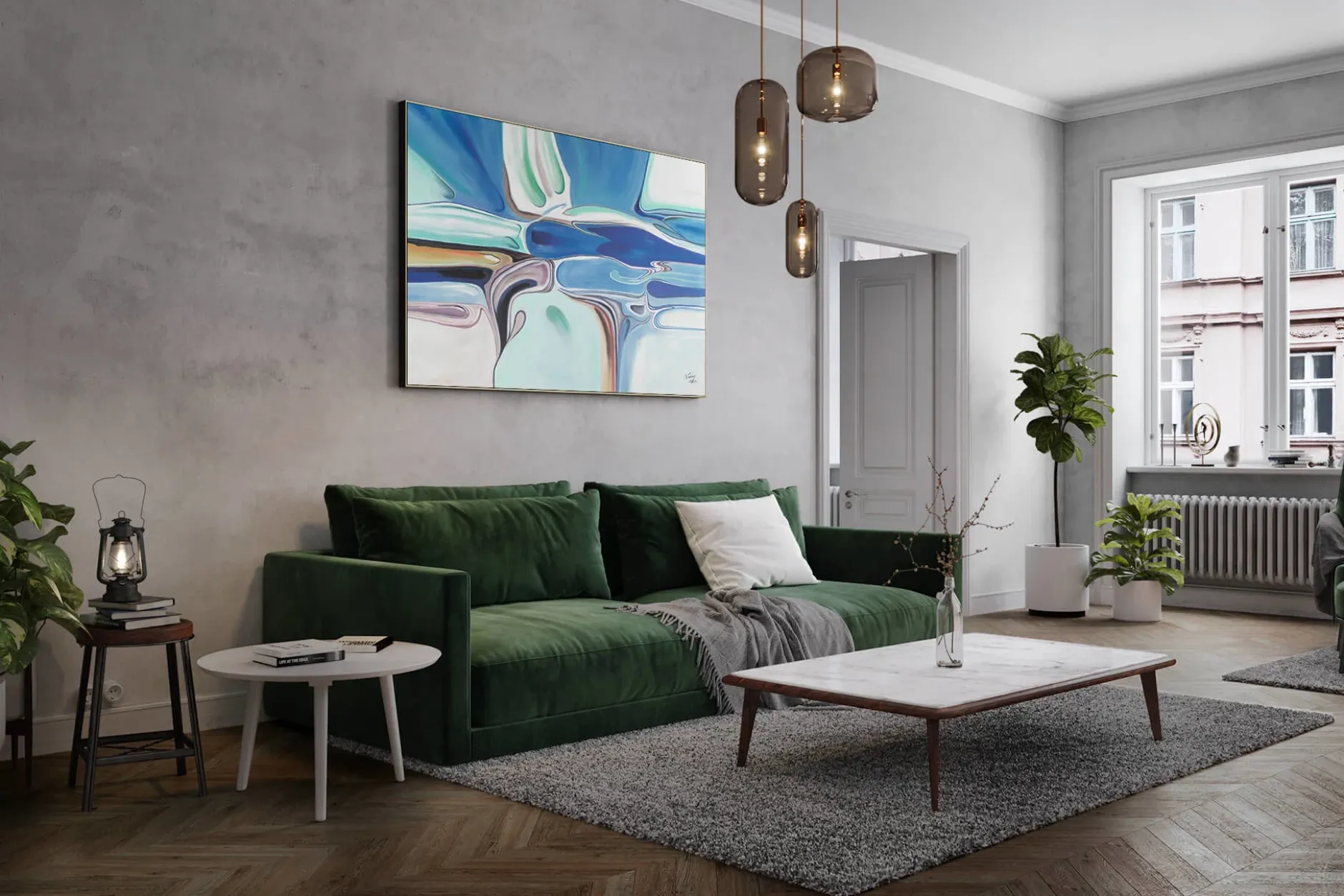 XXL Öl Gemälde 'Traum aus Aquarell' | Handgemaltes Unikat