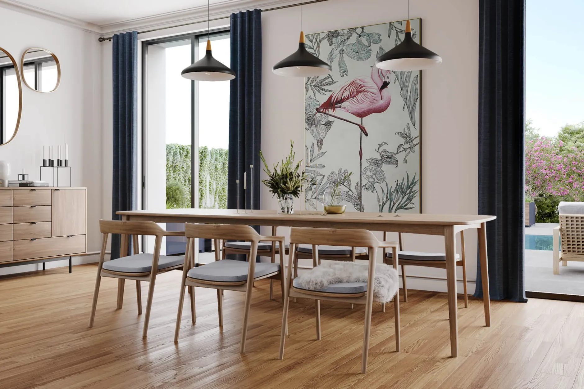XXL Öl Gemälde 'Traum des Flamingos' | Handgemaltes Unikat
