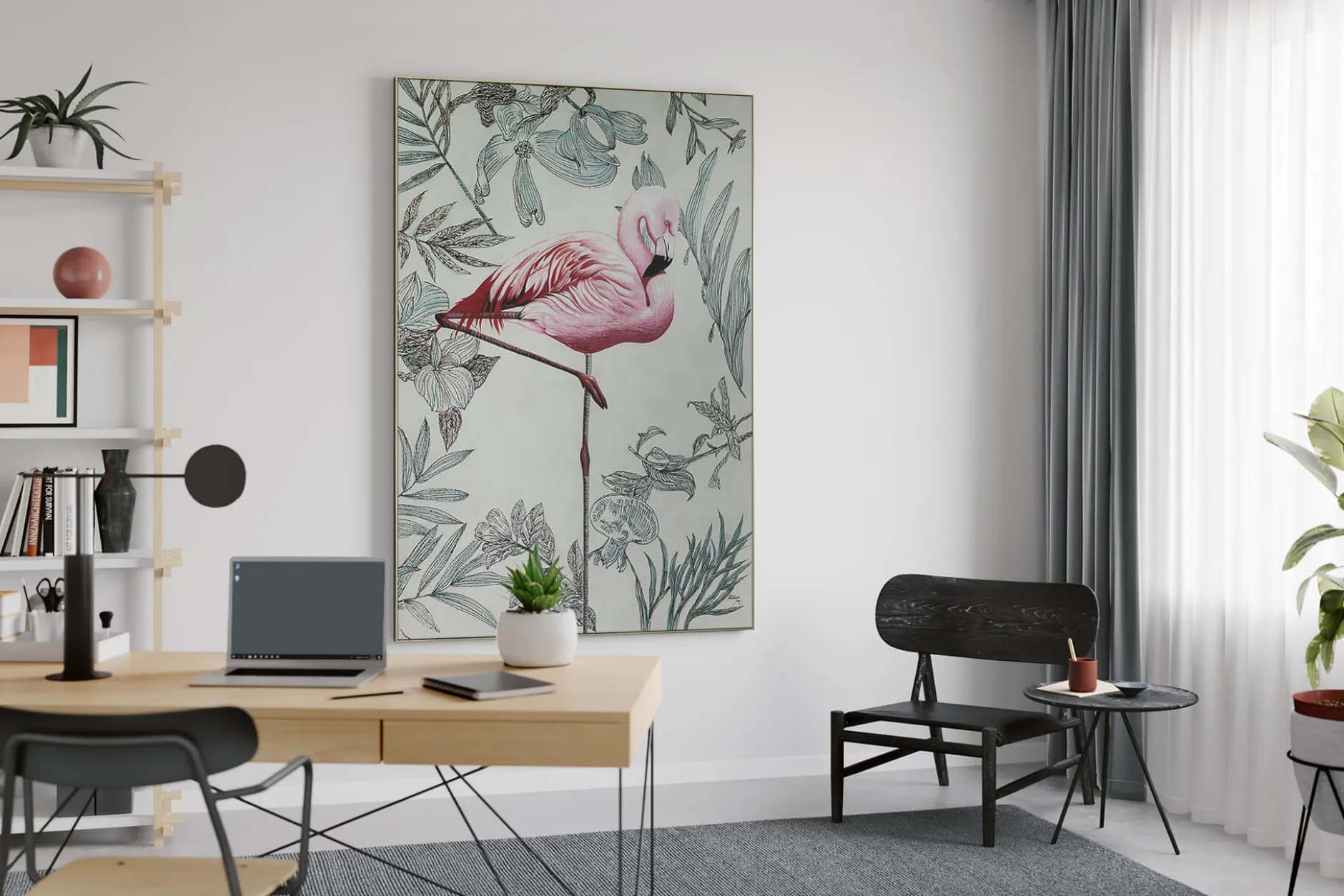 XXL Öl Gemälde 'Traum des Flamingos' | Handgemaltes Unikat