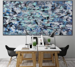 XXL Öl Gemälde 'Türkise Highlights' | Handgemaltes Unikat