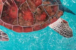 XXL Öl Gemälde 'Turquoise Turtle' | Handgemaltes Unikat